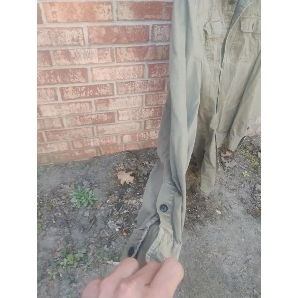 Vintage American Eagle Outfitters Mens XXL Athletic Fit Khaki Utility Work Shirt